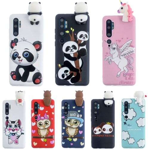 Case For Xiaomi Mi 10 Pro 3D Cute Unicorn Panda Owl Soft Silicon Cover on For Etui Xiaomi Mi Note 10 Lite Pro Mi A1 A2 Lite Case