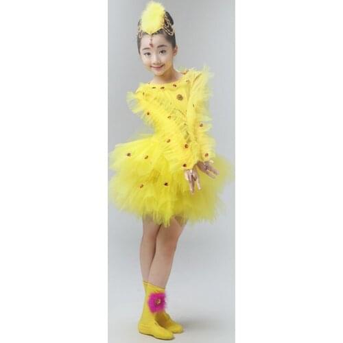 Childrens Latin dance jazz dance costume girl latin practice skirt dance stage performance costume