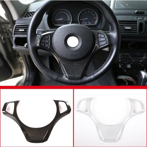 For BMW X3 E83 2006-2009 ABS Carbon Fiber Color Car Styling Steering Wheel Trim Cover Sticker Decoration Interior Accessories