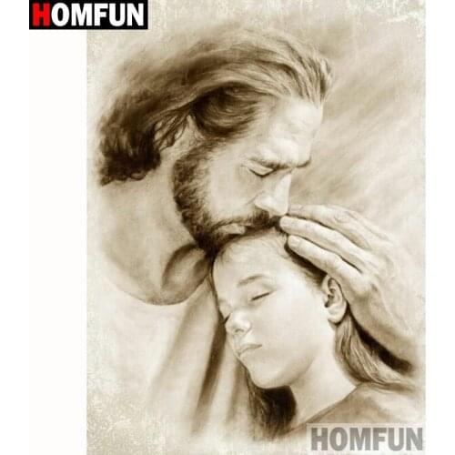 HOMFUN Full Square/Round Drill 5D DIY Diamond Painting "Religious figure" Embroidery Cross Stitch 5D Home Decor Gift A18097