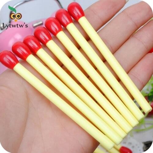 20 Piece Korean Stationery Cute Mini matchstick Pen Creative Bent School Office Ballpoint Pens matche styling freebie funny blue
