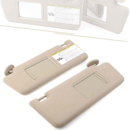 2Pcs Car Sun Visor Beige For Toyota Tacoma 2005 2006 2007 2008 2009 2010 2011 2012 W/O Light Left & Right Side Driver Passenger