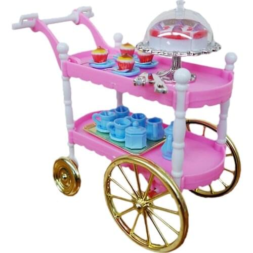 Doll Food For Barbie Furniture Cake Car Dining Car Kitchen Furniture and Accessories sets Girl Toy for 1/6 Doll