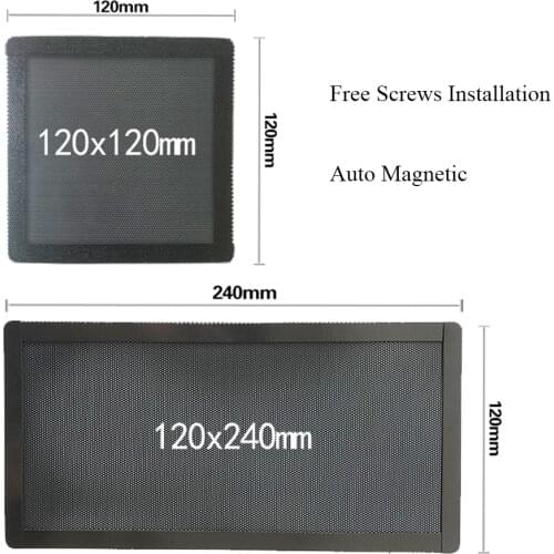 Easy To Wash 12/24cm Magnetic Fan Dust Net Cover Computer Desktop ATX MATX ITX Gaming Case Dustproof Protector PVC Dust Filter