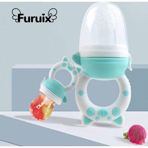 Cute Pacifier Newborn Baby Fresh Food Feeder Bottle Trainning To Eat Fruit Grinding Stick Baby Feeding Supplementary Food Bag