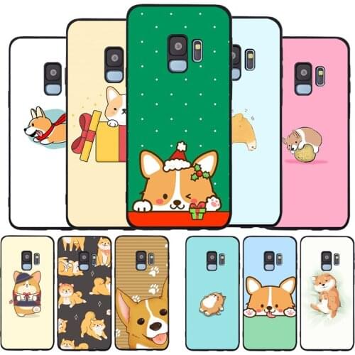 Cartoon Cute Corgi Dog Soft phone Case For Samsung S20 S10 S9 S8 S7 edge Plus Lite For Note 8 9 10 A6 A7 A8 A9 Cover