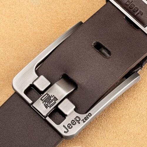 Famous Brand Design Genuine Leather Belts for Men High Quality Metal Pin Buckle Vintage Belt Jeans Cinturones Para Hombre 2021