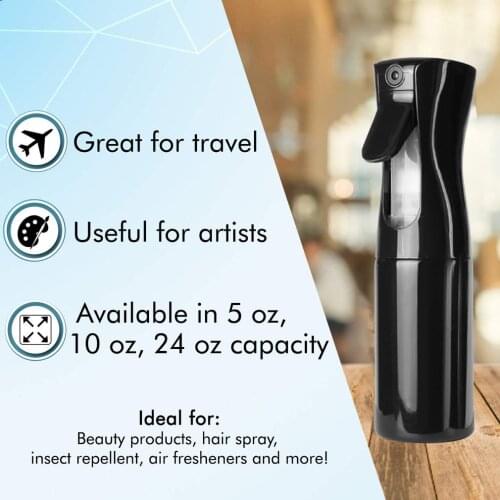 Continuous Sprayer Hair Water Ultra Fine Mister Spray Bottle For Hairstyling Cleaning Gardening Plants Misting Skin Care