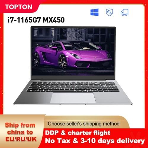 Topton 11th Gen 15.6 Inch Laptop Intel Core i7 1165G7 i5 1135G7 NVIDIA MX 450 Metal Notebook Ultrabook Windows 10 Netbook WiFi