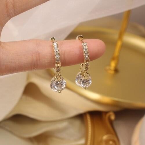 Shiny Side New Accessories Crystal Beads Dangle Earrings for Women Simple Style Gift Drop Earrings