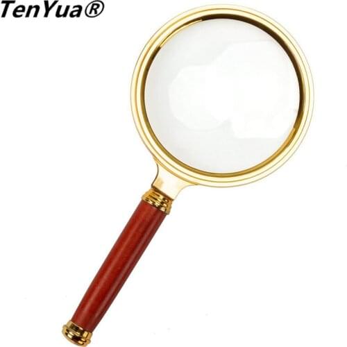 TenYua 60/70/80/90mm 10X Portable Handheld Magnifying Glass High Definition Reading Eye Loupe Magnifier Glass for Jewelry