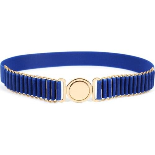 New Belts For Women Fashion Beauty Round Metal Buckle Belt Vintage Lady Elastic Designer Waistband Strap Luxury BL201807