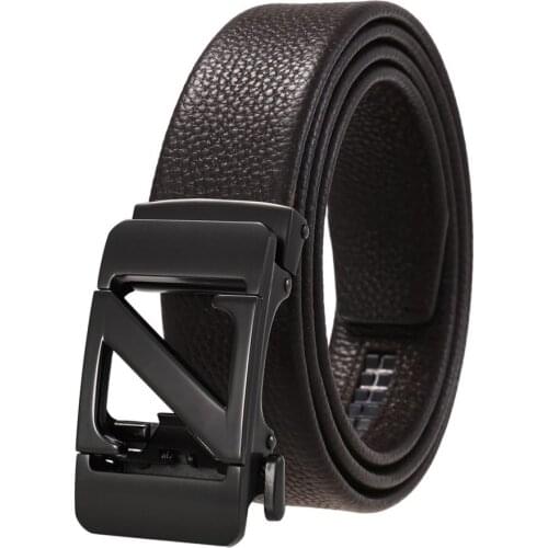 Luxury Leather Belts for Men Wdith:3.5cm Length:110-130 Mens Leather Automatic Buckle Belt