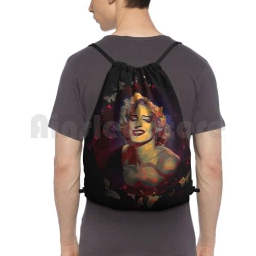 Marilyn Monroe Backpack Drawstring Bag Riding Climbing Gym Bag Marilynmonroe Glamor Icone Celebrity Cinema Actress Sexy