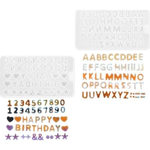 Crystal Epoxy Resin Mold Alphabet Letters Number Symbol Ornament Keychain Casting Silicone Mould DIY Crafts Jewelry Pendant