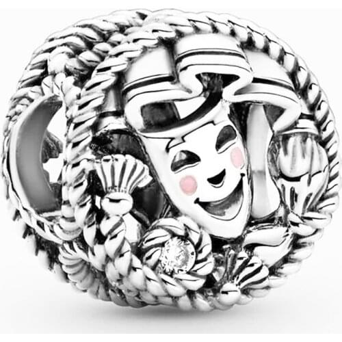 Comedy & Tragedy Drama Masks Charms Fits Pandora Bracelet 925 Sterling Silver Beads for Jewelry Making Kralen 2021 Spring New