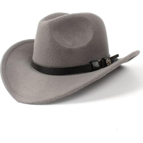 Wool Womens Mens Western Cowboy Hat For Gentleman LadyAPT-6H Jazz Cowgirl Sombrero Caps