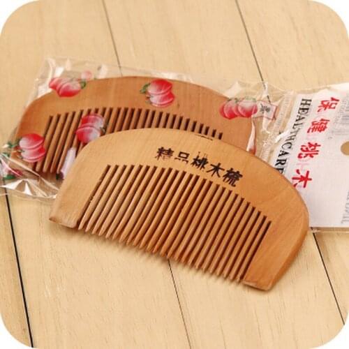 Fine peach wood comb natural solid wood comb no static hair massage home portable hair comb Protect hair comb
