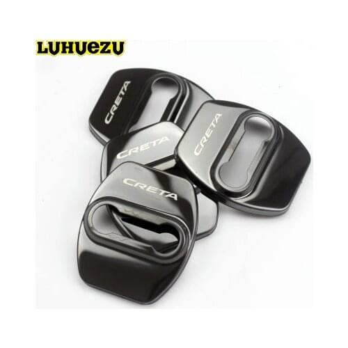 4PCS Silver Black Blue Door Door Lock Hold Protective Buckle For Hyundai IX25 Creta 2015 2016 2017 2018 Accessories