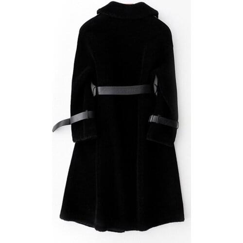 Shearing Real Fur Sheep Winter Coat Women Korean Long Jacket for Womens Clothing Abrigos Mujer Invierno 2020 969666 YY825