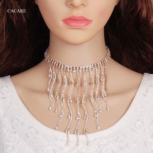 Long Pendent Large Necklace Maxi Women CHEAP Fashion Jewelry Collares Statement Rhinestones Tassels Necklace F1047