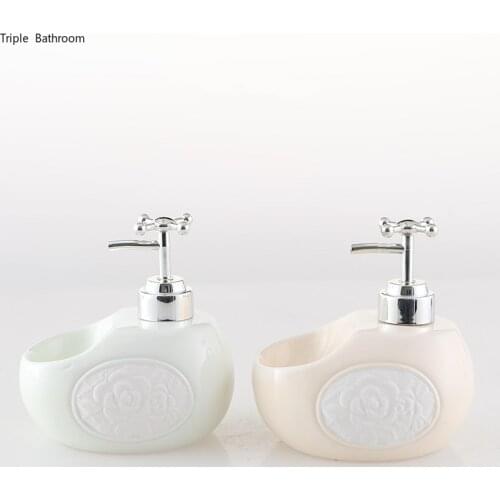 1 pc Ceramics 430ml Soap Dispenser European Style Hand Soap Bottles Wristband Hand Dispenser Bathroom Decoration Accessories