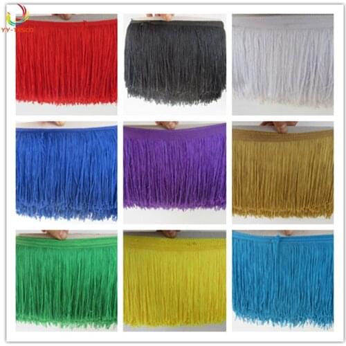 10yard/lot 15CM Polyester Tassel Lace Fringe Trimming Ribbon Latin Dance Clothing dress Accessories DIY Curtain Decoration JK142