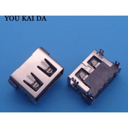 2PCS Laptop 2.0 USB connector/jack/sockect commonly used 90 degree AF Type 4 DIP Foot USB JACK female length=10MM