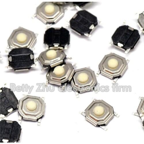 200PCS/LOT 4 * 4 * 1.7MM SMD Tact Switch 4-pin plastic button / waterproof head white plastic head