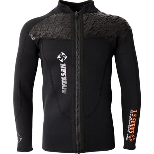 3mm Mens Wetsuit Jacket Neoprene Top Wetsuits Long Sleeve Front Zip Jacket Surf Diving Suit snorkeling coat