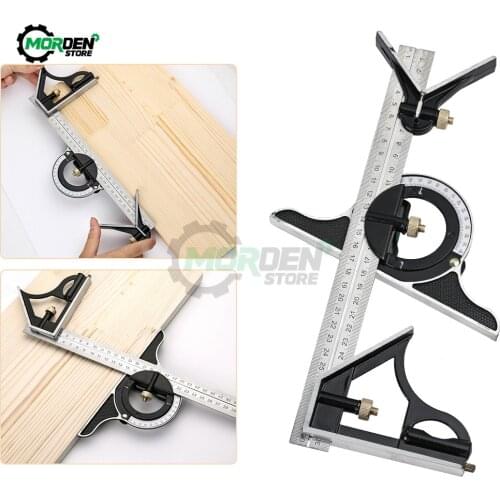3 In 1 Square Angle Ruler Set Engineers Adjustable Right Angle Ruler Protractor Measuring Tools Set Tool Accessories