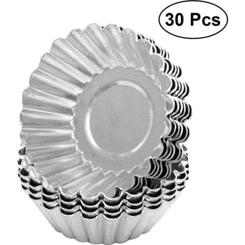 30pcs Nonstick Egg Tart Molds Metal Lined Mould Tin Baking Tool Cupcake Cake Cookie Mold Kitchen Accessories