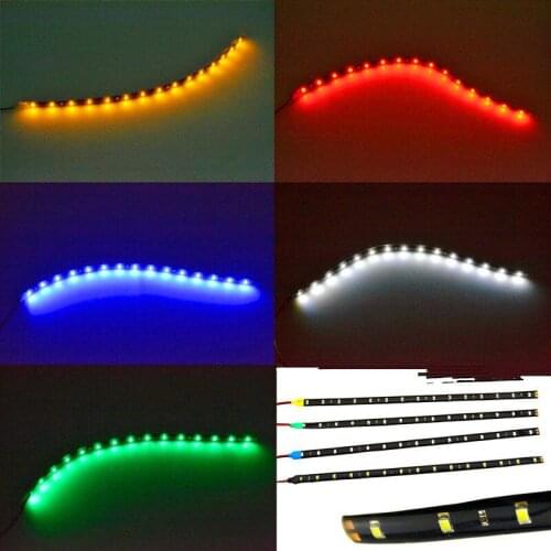 4PCS 15 LED Waterproof Auto Car Decorative Flexible Led Strip 30cm 15smd For Drl Daytime Running Lights Universal