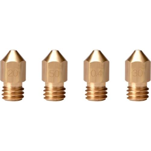5pcs 3D Printer Accessories 1.75 Nozzle Brass Head Extrusion Head MakerBot MK8 Nozzle