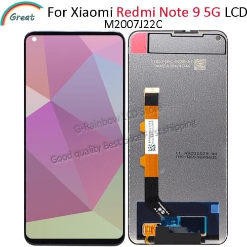6.53" For Xiaomi Redmi Note 9 5G LCD Touch Screen Display Digitizer Assambly Replacement For Redmi Note9 5G LCD