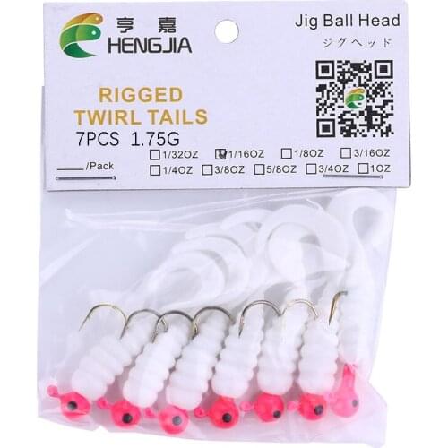 7pcs/Lot Worms Jig Silicone Soft Bait 4.8cm 2.7g Jigging Wobblers Fishing Lure Lead Hook Tackle Bass Artificial Tail Swimbaits