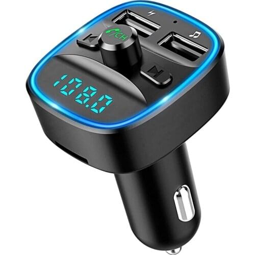 Bluetooth FM Transmitter Car Mp3 Player Bluetooth 5.0 Receiver Dual USB Car Charger U Disk TF Card for Car Interior