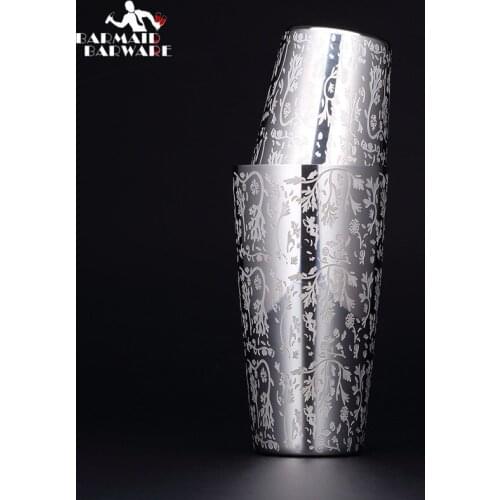 550ml/850ml Engraving Stainless Steel Cocktail Boston Bar Shaker Bar Tools