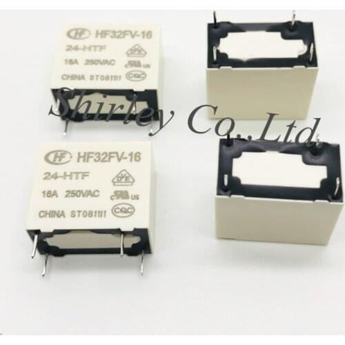 Free shiiping 10pcs 100% NEW Original HF32FV-16/12-HTF HF32FV-16/24-HTF 16A250VAC relay 12VDC 24VDC HF32FV-16 12 24 HTF