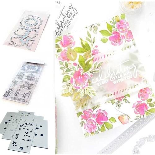 Flower Letter New Metal Cutting Dies Stamps Stencils Scrapbook Diary Decoration Embossing Template DIY Greeting Card Maker Album