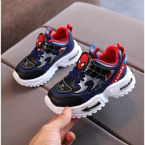 Spiderman Children Shoes Girls Boys Sneakers Antislip Soft Bottom Comfortable Kids Sneaker Toddler Casual Flat Sports Shoes