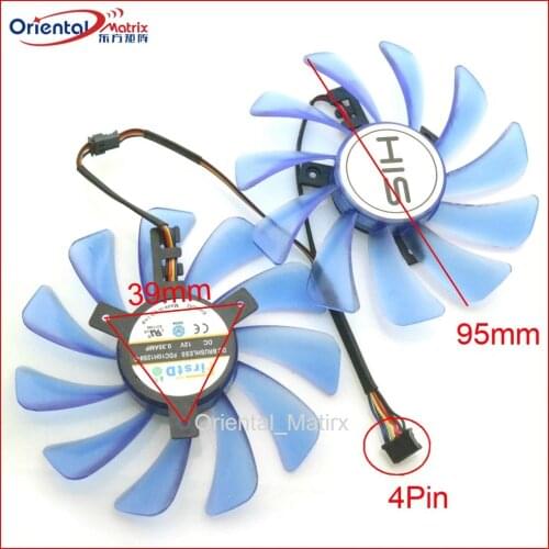 FDC10U12S9-C FDC10H12S9-C 12V 0.35A 4Wire 4Pin For HIS RX470 474 570 4G 8G RX580 584 588 590 IceQX2 Graphics Card Cooling Fan