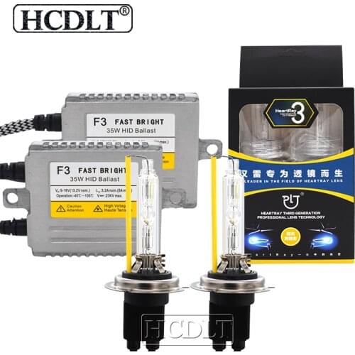HCDLT 35W DLT F3 HID Slim Ballast Kit H1 4500K HID Xenon Headlight Bulb HeartRay H7 H11 9005 9006 D2H 5500K 6500K Car headlight