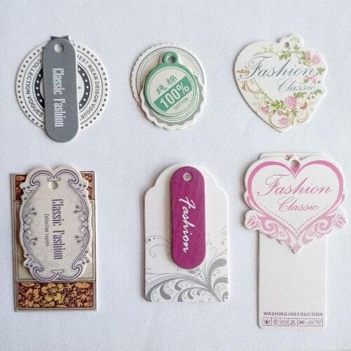 Customized/Mini cute paper hang tag for dress/T-shirt/bags printed sewing tags, printed logo hang tag with eyelet