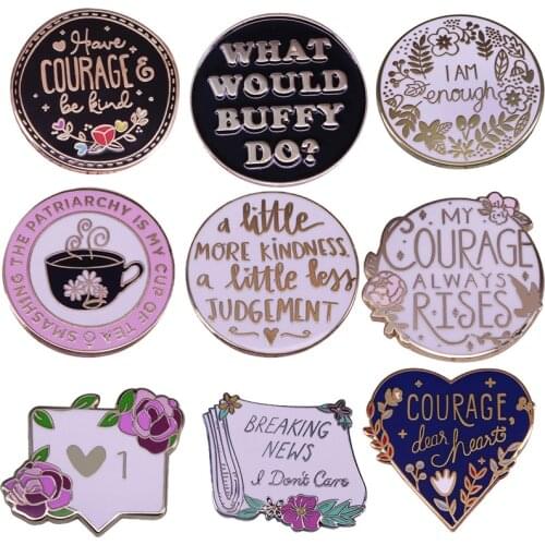 K2158 Fashion Enamel Lapel Cartoon Round Pins Brooches Badge Backpack Cute Pins Gifts For Friends Jewelry
