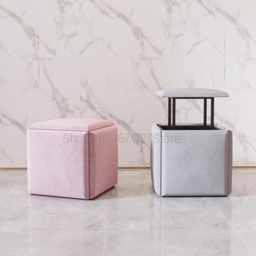 Creative Stool Home Coffee Table Low Stool Small Apartment Sofa Stool Nordic Net Red Storage Magic Cube Combination Stool