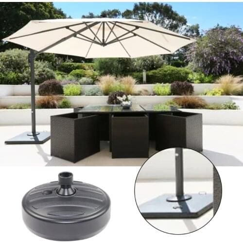 Central Rod Round Sun Umbrella Base Patio Outdoor Garden Water Filled Umbrella Holder