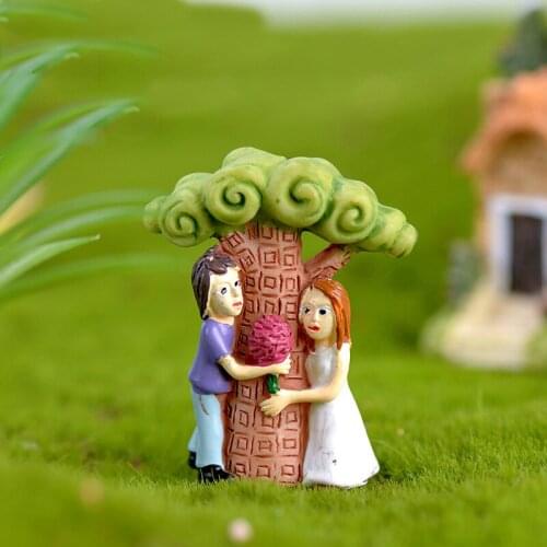 Mini Stool Couples Dolls Fairy Garden Miniatures Decor Dollhouse/Terrarium Action Figures Figurine DIY Micro Landscape