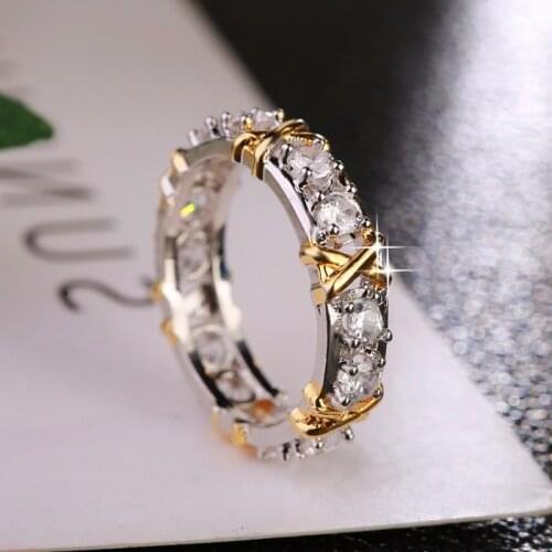 Fashion White Crystal Zircon Design Ring Round Silver Color AAA Zircon Finger Rings for Women Jewelry Party Gifts