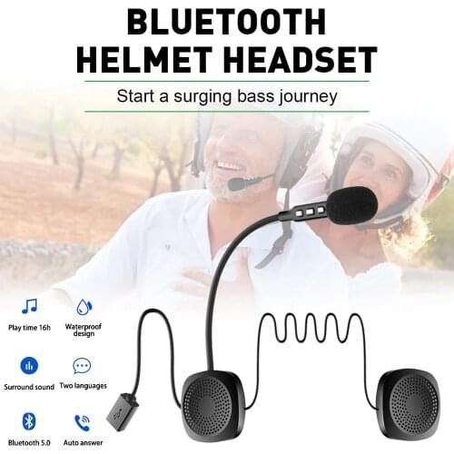 2020 new Bluetooth V5.0 Moto Helmet Headset Wireless Handsfree Stereo Earphone Motorcycle Helmet Headphones 16 Hours Music Time